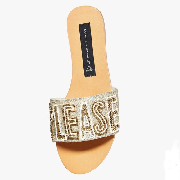 Steve Madden ‘Yes Please’ fabric and pearl slides. Size 8. NWT - Picture 4 of 15